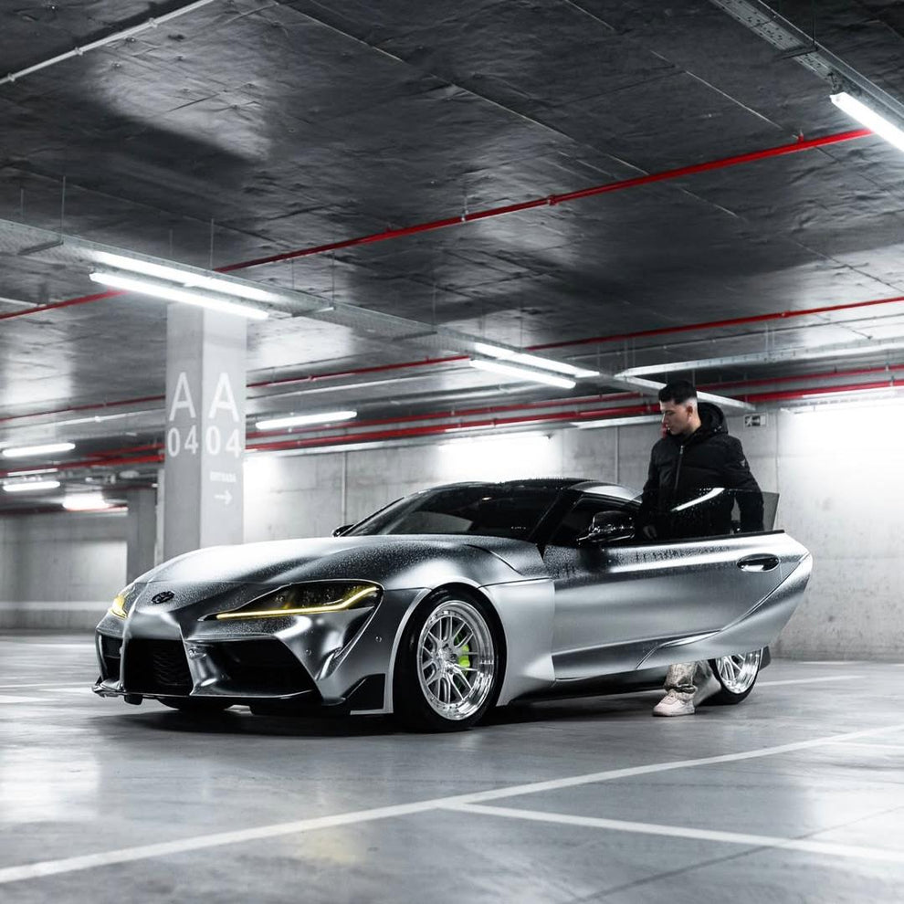 Matte Satin Chrome Silver Car Vinyl Wrap | Satin Chrome X Silver Car Wrap product image 14 - Veloro chrome vinyl wrap