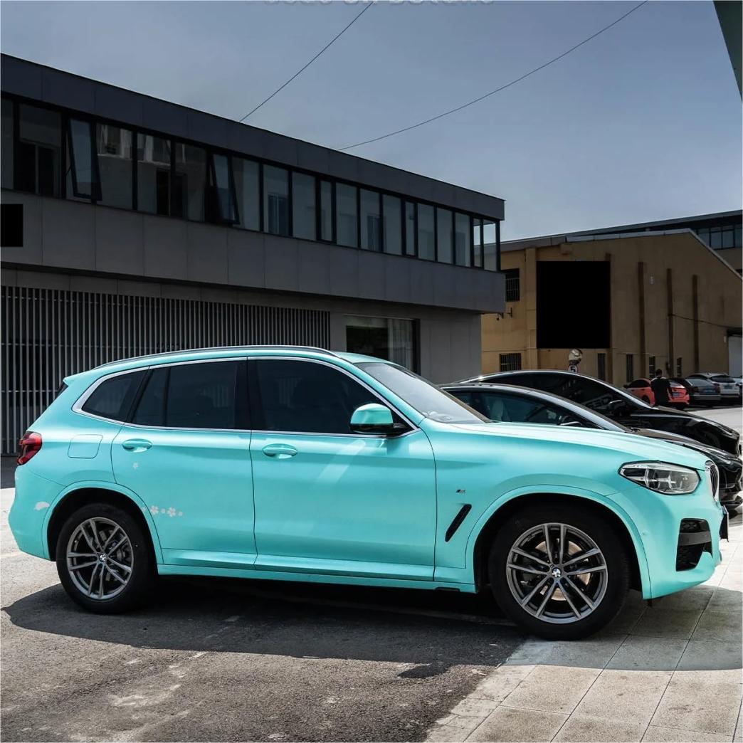 Satin Chrome Tiffany Blue Car Vinyl Wrap product image 3 - Veloro chrome vinyl wrap
