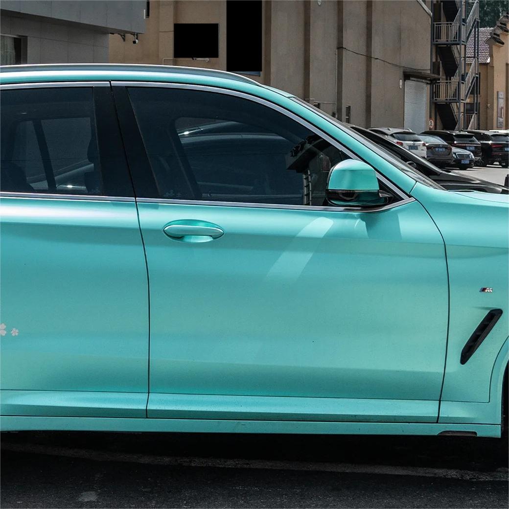 Satin Chrome Tiffany Blue Car Vinyl Wrap product image 5 - Veloro chrome vinyl wrap