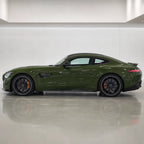Crystal Army Green gloss colored PPF wrapped on a Mercedes-AMG GT side profile | Veloro
