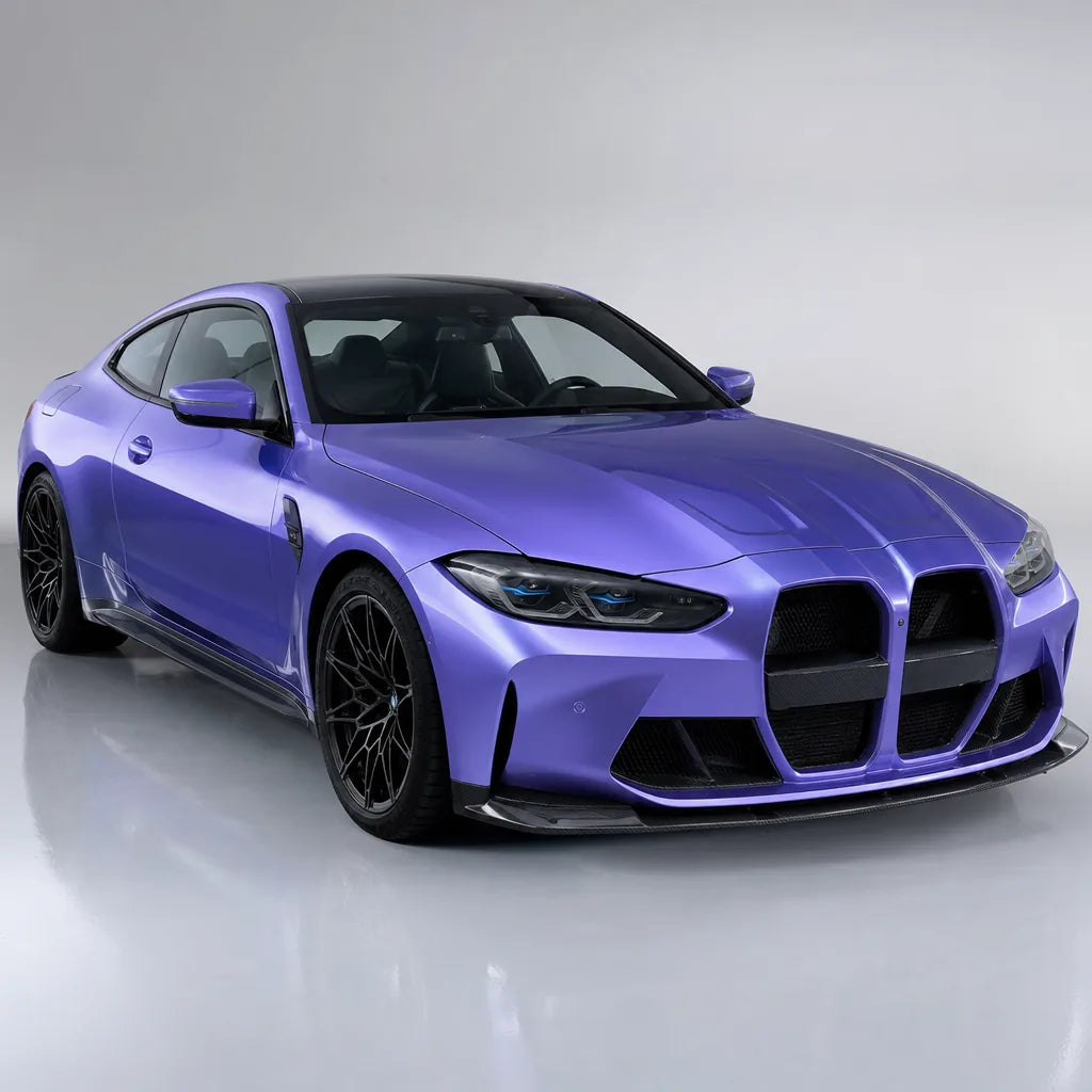 Crystal Rosemary Purple gloss colored PPF wrapped on a BMW M4 | Veloro