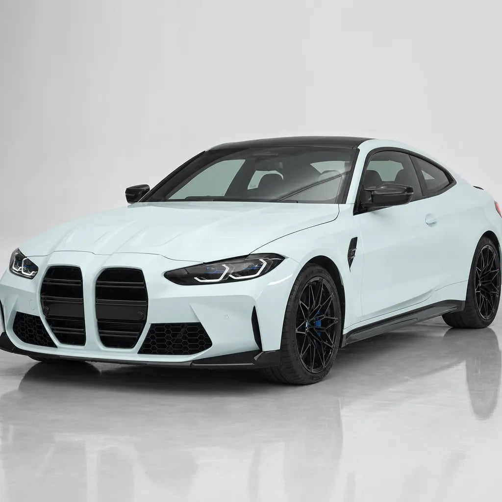 Diamond White Gold gloss colored PPF wrapped on a BMW M4 | Veloro