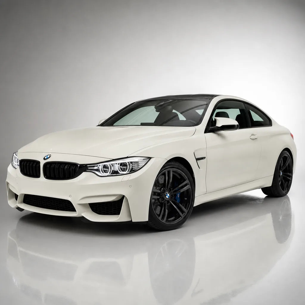 Elegant White gloss colored PPF wrapped on a BMW M4 | Veloro