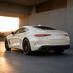 Luxury car wrapped in Elegant White gloss colored PPF at golden hour | Veloro
