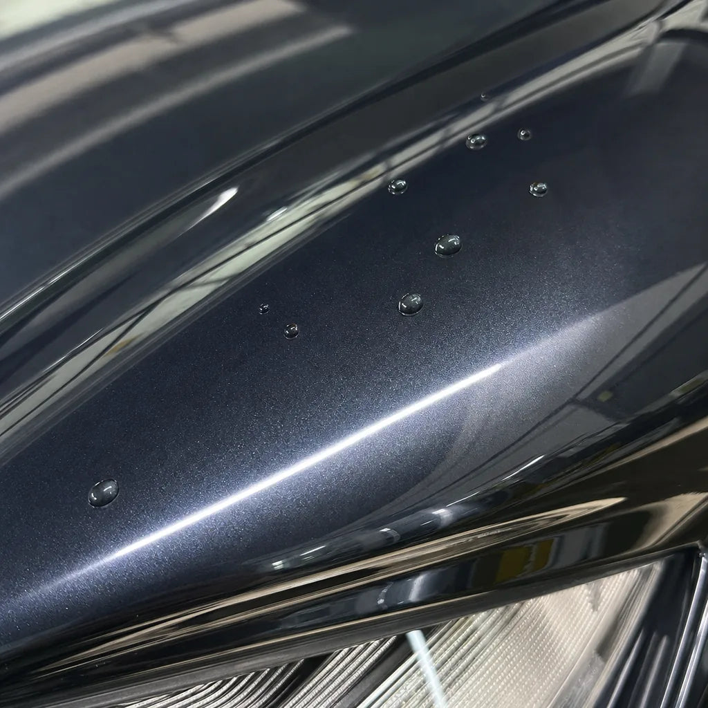 Close-up of Galaxy Purple gloss colored PPF surface texture | Veloro