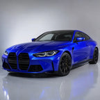Glass Blue gloss colored PPF wrapped on a BMW M4 | Veloro