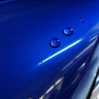 Close-up of Glass Blue gloss colored PPF surface texture | Veloro