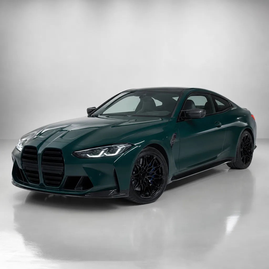 Hell Green gloss colored PPF wrapped on a BMW M4 | Veloro