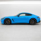 Ice Cream Blue gloss colored PPF wrapped on a Mercedes-AMG GT side profile | Veloro
