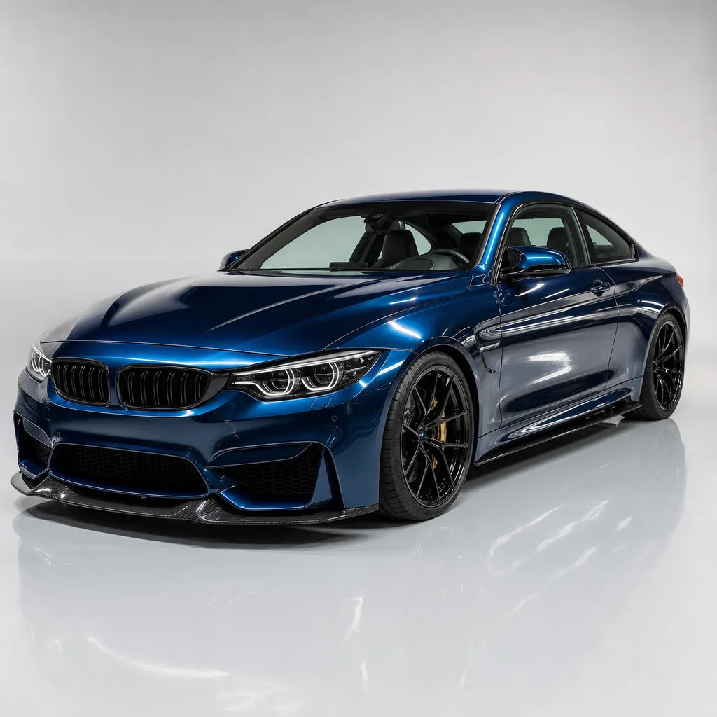 Indigo Blue gloss colored PPF wrapped on a BMW M4 | Veloro