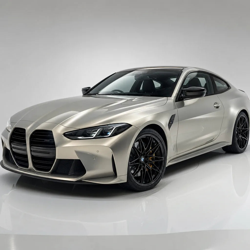Liquid Aluminum Silver gloss colored PPF wrapped on a BMW M4 | Veloro