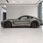 Liquid Dark Silver gloss colored PPF wrapped on a Mercedes-AMG GT side profile | Veloro