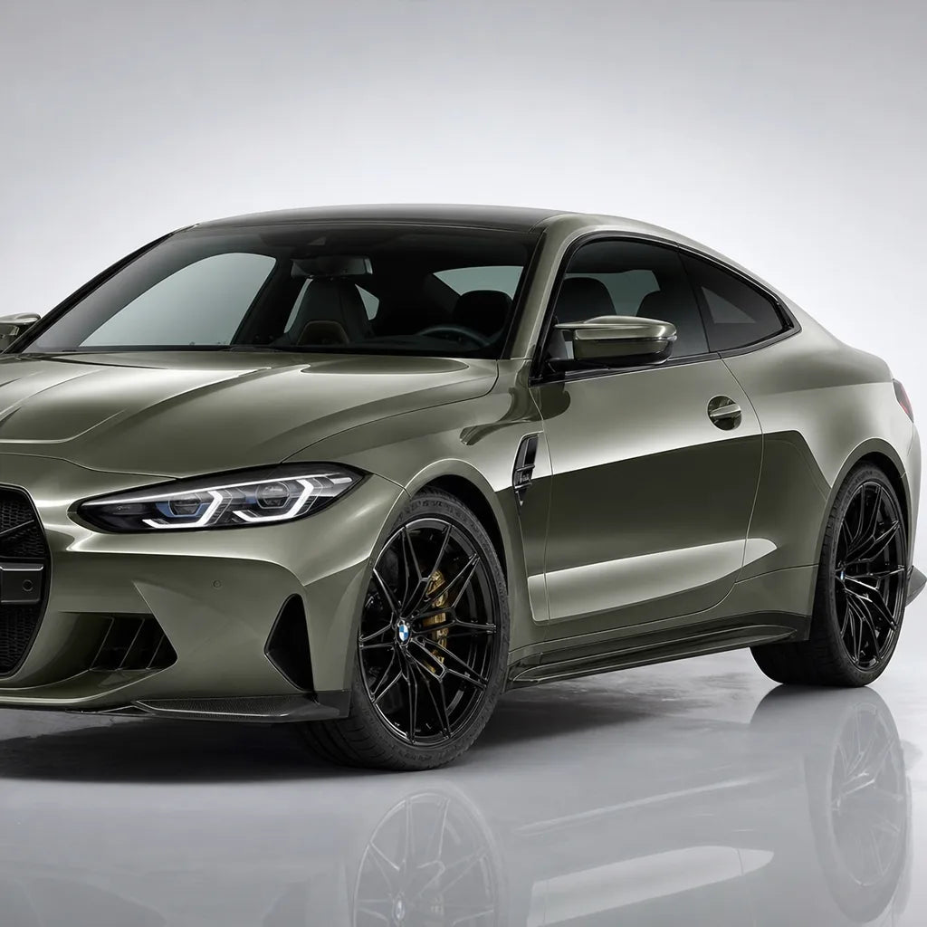 Liquid Metallic Coffee Grey gloss colored PPF wrapped on a BMW M4 | Veloro