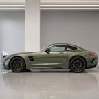 Liquid Metallic Coffee Grey gloss colored PPF wrapped on a Mercedes-AMG GT side profile | Veloro