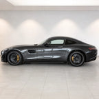 Liquid Metallic Gunmetal Grey gloss colored PPF wrapped on a Mercedes-AMG GT side profile | Veloro