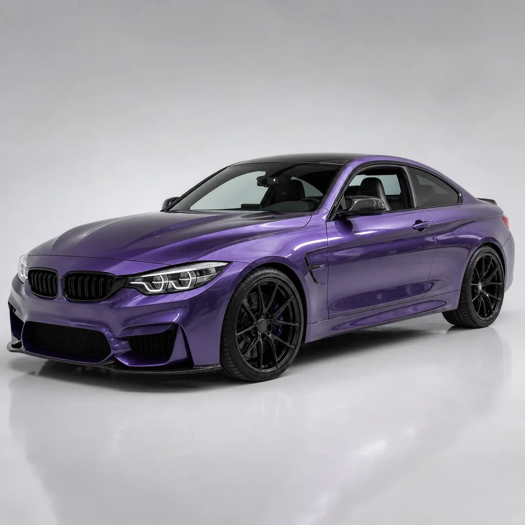 Liquid Metallic Loganberry gloss colored PPF wrapped on a BMW M4 | Veloro