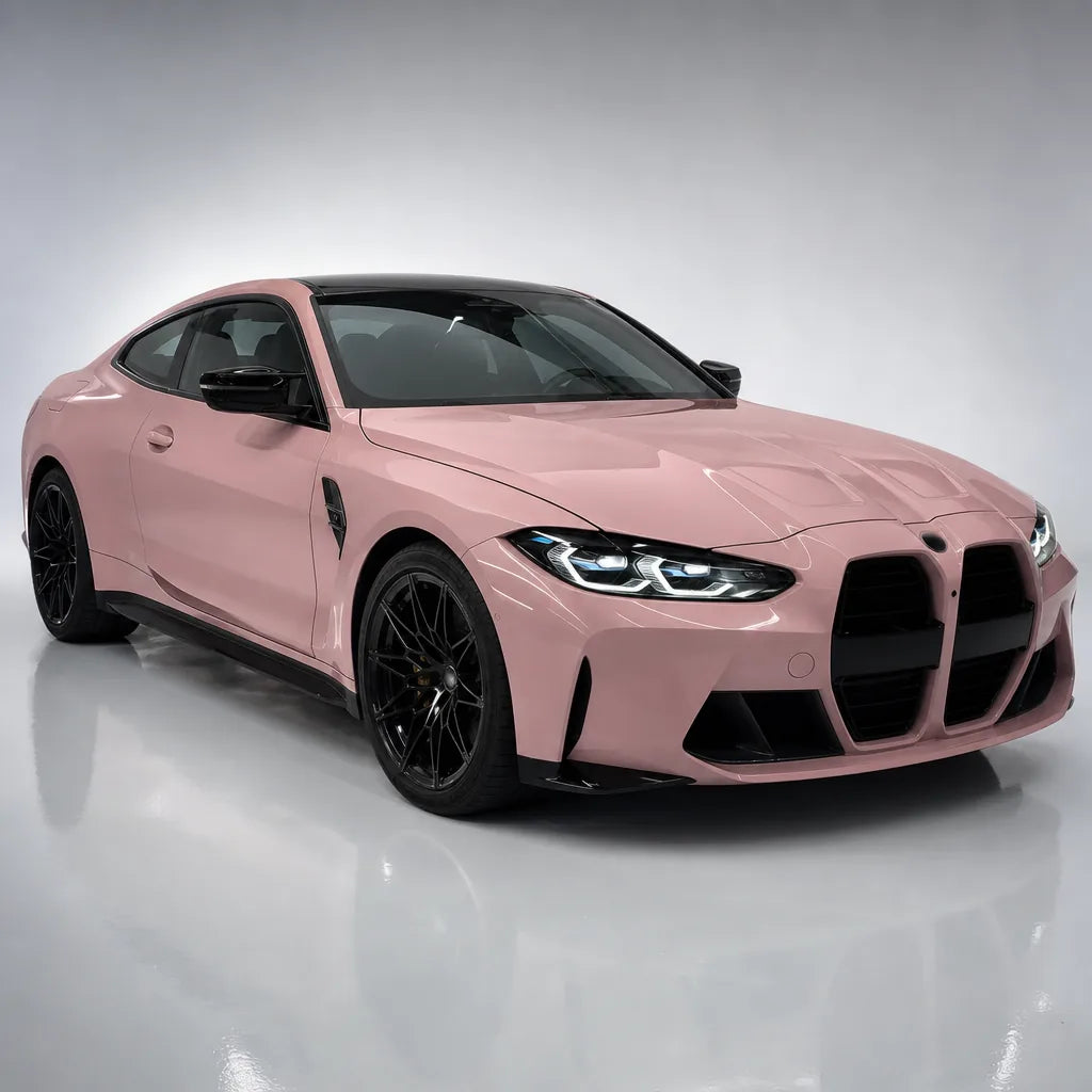Liquid Metallic Shell Pink gloss colored PPF wrapped on a BMW M4 | Veloro