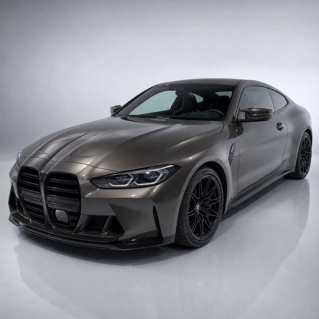 Liquid Metallic Silver gloss colored PPF wrapped on a BMW M4 | Veloro