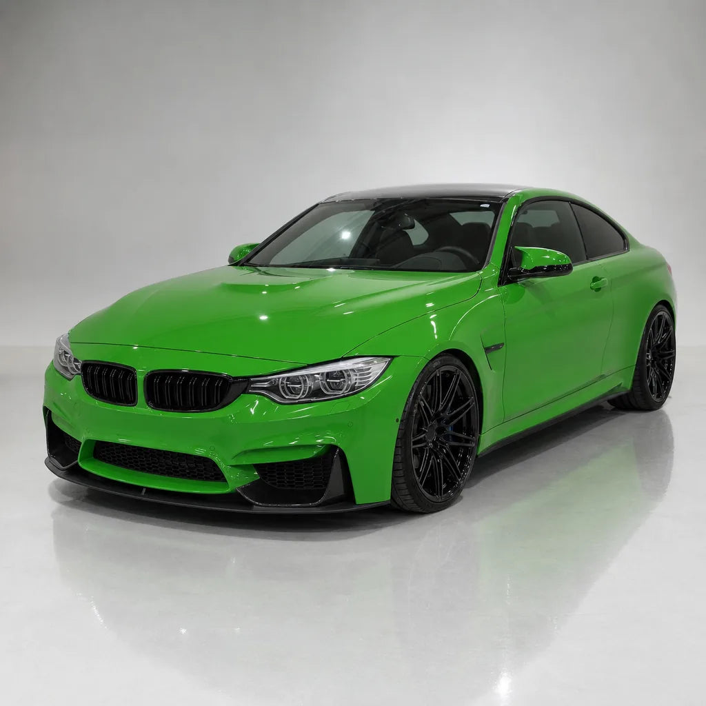 Lizard Green gloss colored PPF wrapped on a BMW M4 | Veloro