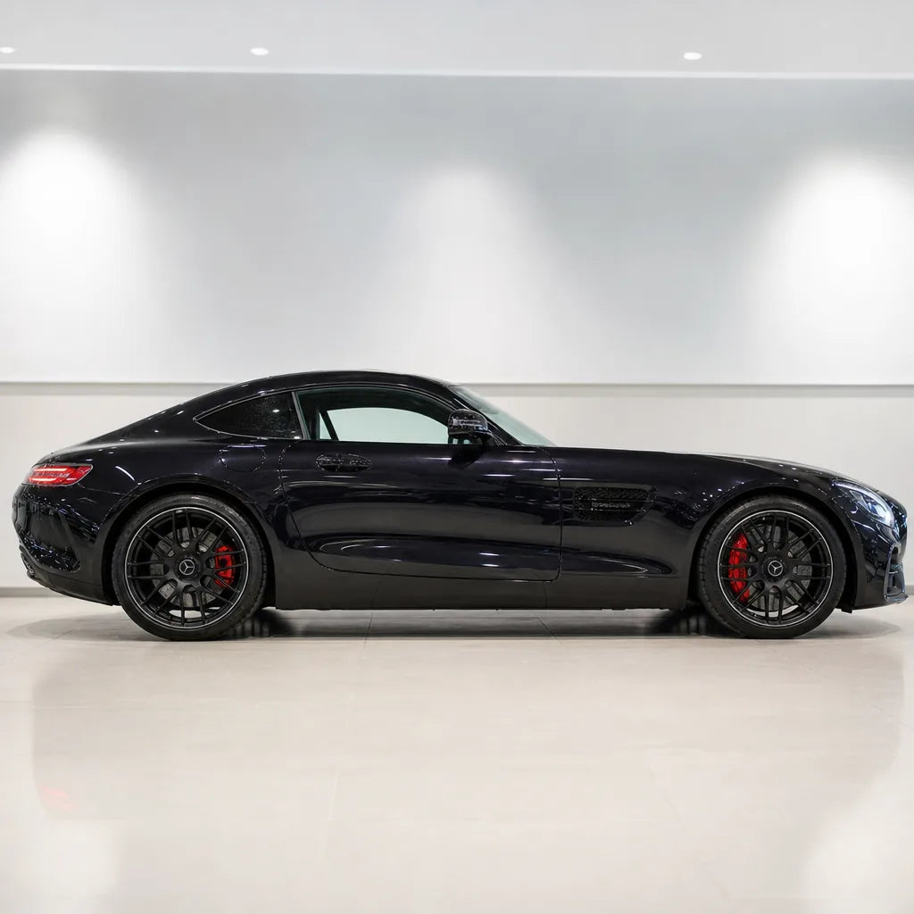 Lyrical Bronze gloss colored PPF wrapped on a Mercedes-AMG GT side profile | Veloro