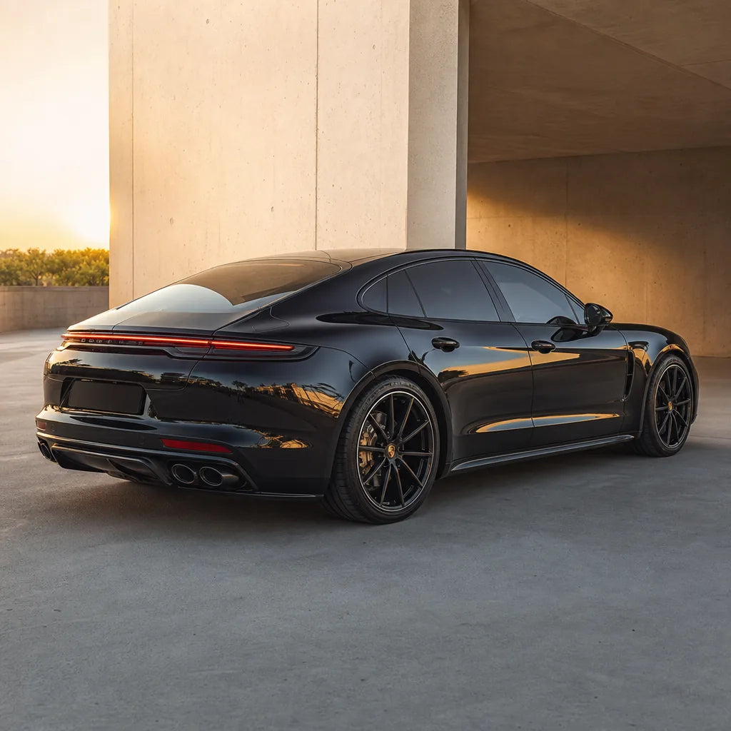 Luxury car wrapped in Lyrical Bronze gloss colored PPF at golden hour | Veloro