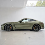 Metallic Alpine Green gloss colored PPF wrapped on a Mercedes-AMG GT side profile | Veloro