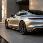 Luxury car wrapped in Metallic Aquila gloss colored PPF at golden hour | Veloro