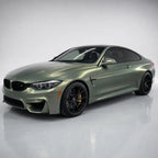 Metallic Aventurine Green gloss colored PPF wrapped on a BMW M4 | Veloro