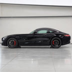 Metallic Black Cherry gloss colored PPF wrapped on a Mercedes-AMG GT side profile | Veloro