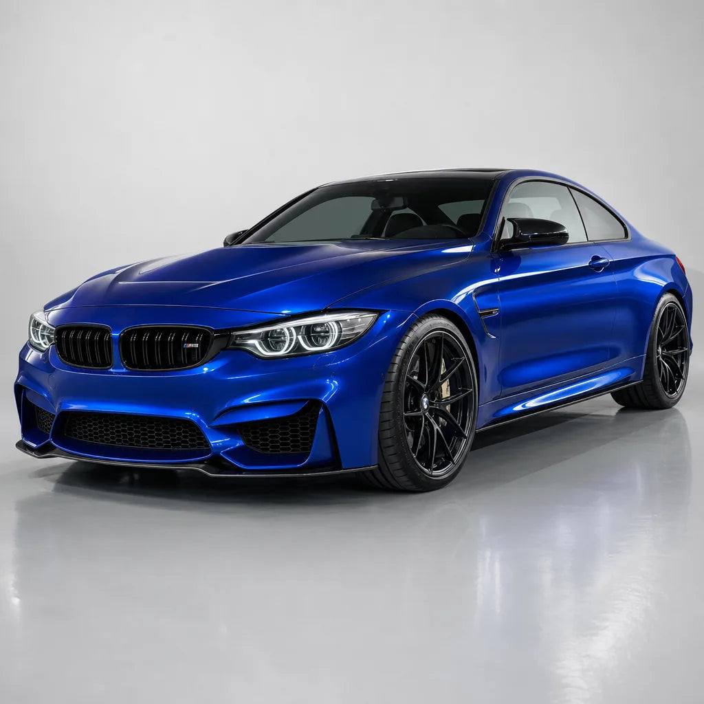 Metallic Blue gloss colored PPF wrapped on a BMW M4 | Veloro