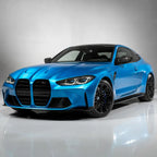 Metallic Canel Bay Blue gloss colored PPF wrapped on a BMW M4 | Veloro