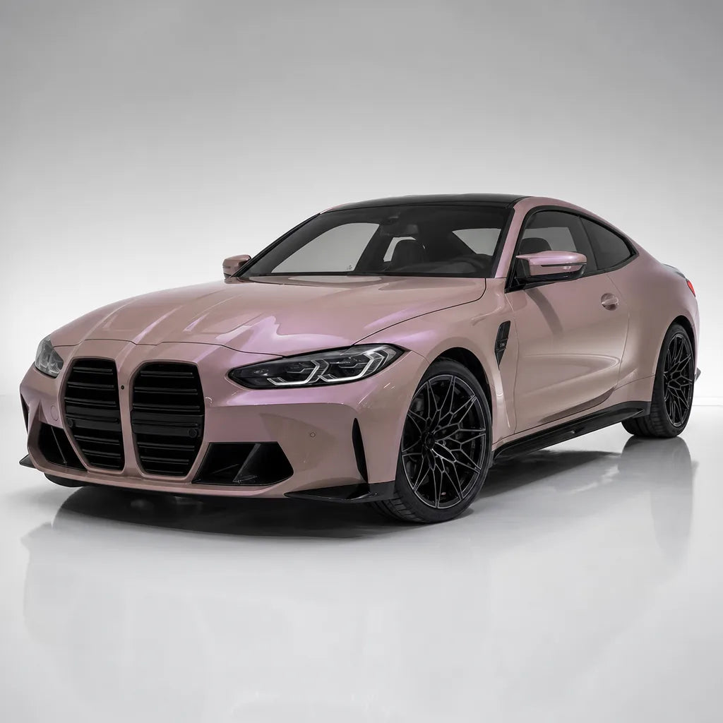 Metallic Chameleon Purple Pink gloss colored PPF wrapped on a BMW M4 | Veloro