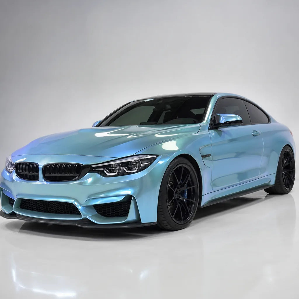 Metallic Chameleon Rock Grey gloss colored PPF wrapped on a BMW M4 | Veloro