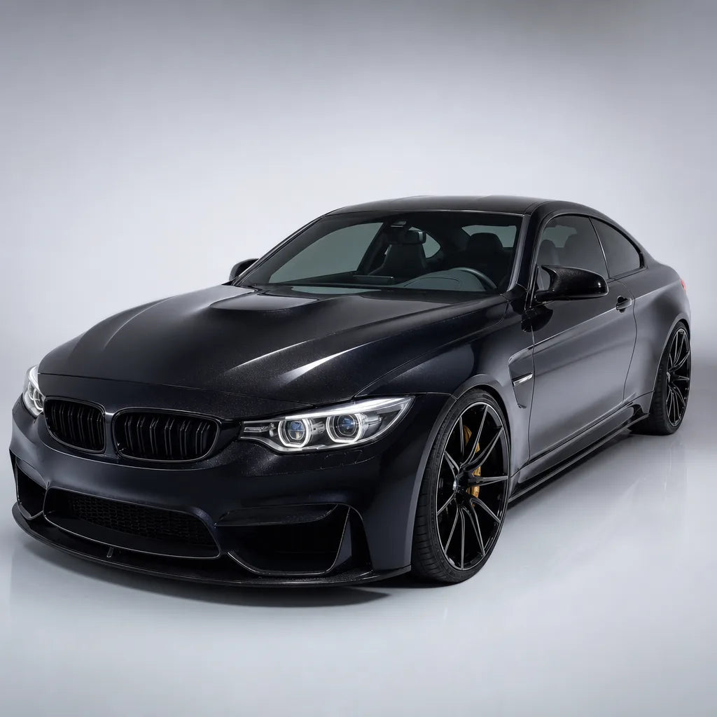 Metallic Charcoal Grey gloss colored PPF wrapped on a BMW M4 | Veloro