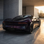 Luxury car wrapped in Metallic Dark Agate gloss colored PPF at golden hour | Veloro