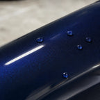 Close-up of Metallic Dark Blue Audi Navarre Blue gloss colored PPF surface texture | Veloro