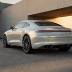 Luxury car wrapped in Metallic Dawn Gold gloss colored PPF at golden hour | Veloro