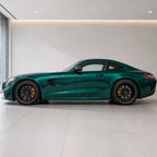 Metallic Deep Sea Green gloss colored PPF wrapped on a Mercedes-AMG GT side profile | Veloro