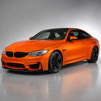 Metallic Fiery Orange gloss colored PPF wrapped on a BMW M4 | Veloro