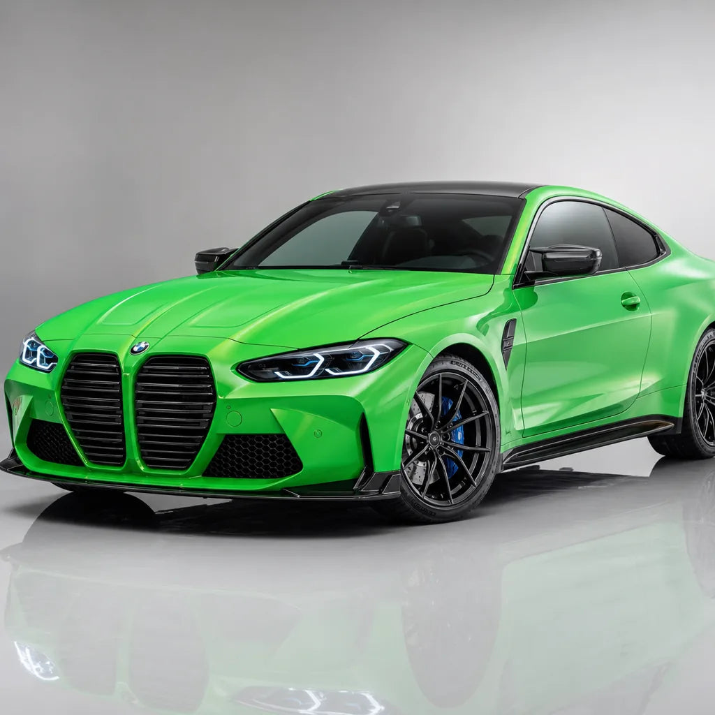 Metallic Gold Green Color PPF gloss colored PPF wrapped on a BMW M4 | Veloro