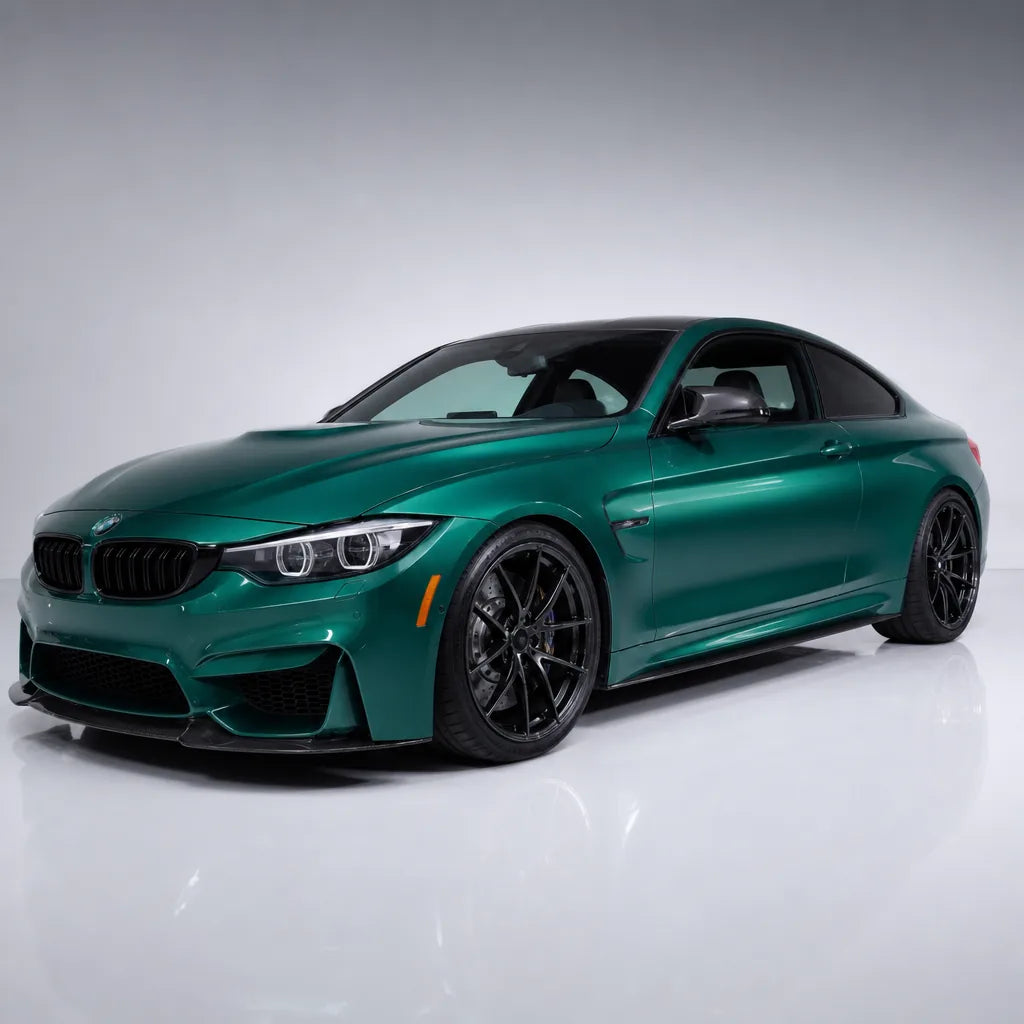 Metallic Jade Elegant Green gloss colored PPF wrapped on a BMW M4 | Veloro