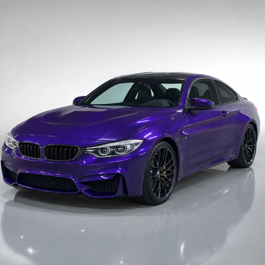 Metallic Marvelli Purple gloss colored PPF wrapped on a BMW M4 | Veloro