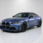 Metallic Mist Blue gloss colored PPF wrapped on a BMW M4 | Veloro
