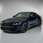 Metallic Montego Blue gloss colored PPF wrapped on a BMW M4 | Veloro