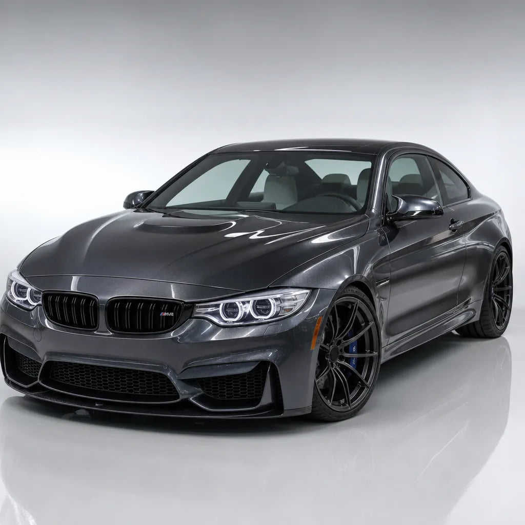 Metallic Moonlight Stone Grey gloss colored PPF wrapped on a BMW M4 | Veloro