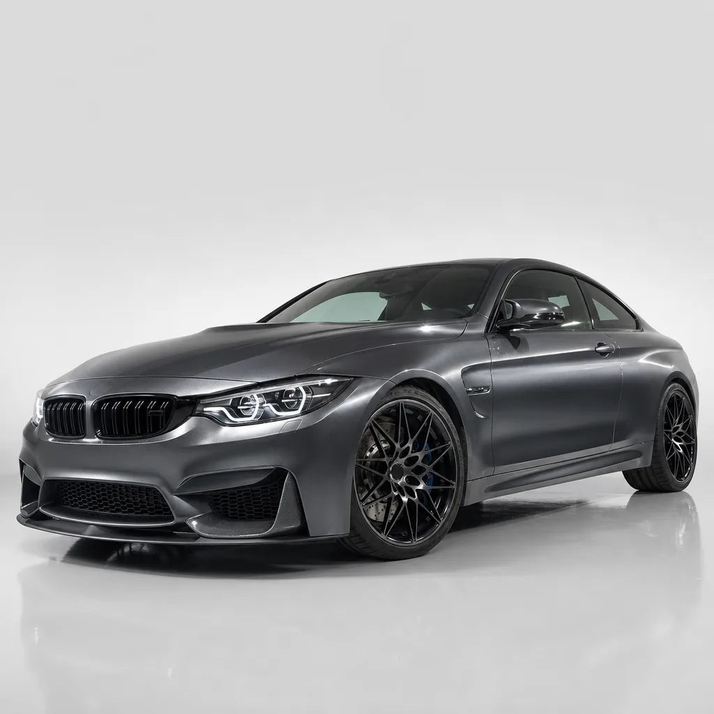 Metallic Mountain Grey gloss colored PPF wrapped on a BMW M4 | Veloro
