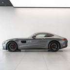 Metallic Mountain Grey gloss colored PPF wrapped on a Mercedes-AMG GT side profile | Veloro