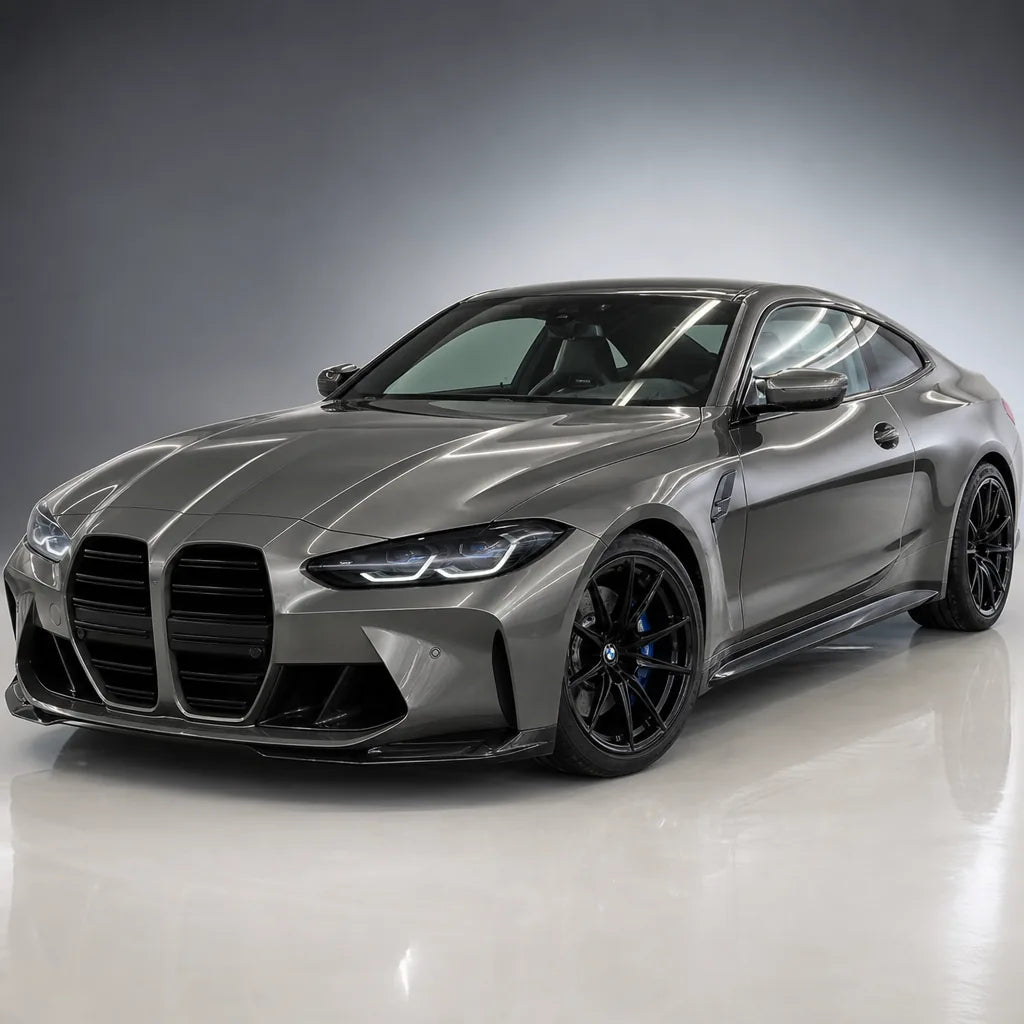 Metallic Paint Champagne Gold gloss colored PPF wrapped on a BMW M4 | Veloro