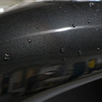 Close-up of Metallic Rainbow Laser Black Color PPF gloss colored PPF surface texture | Veloro