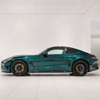 Metallic Sand Green gloss colored PPF wrapped on a Mercedes-AMG GT side profile | Veloro